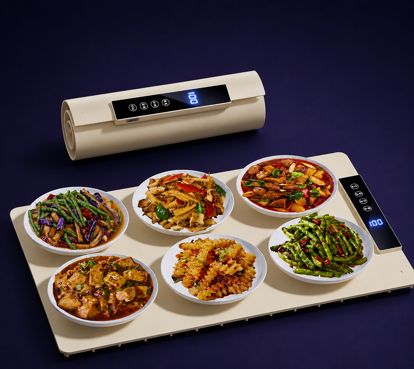 Silicone Warming Plate, Rollable Hot Pot Mat, Heat Preservation Board, Household Electric Heating Table Graphene